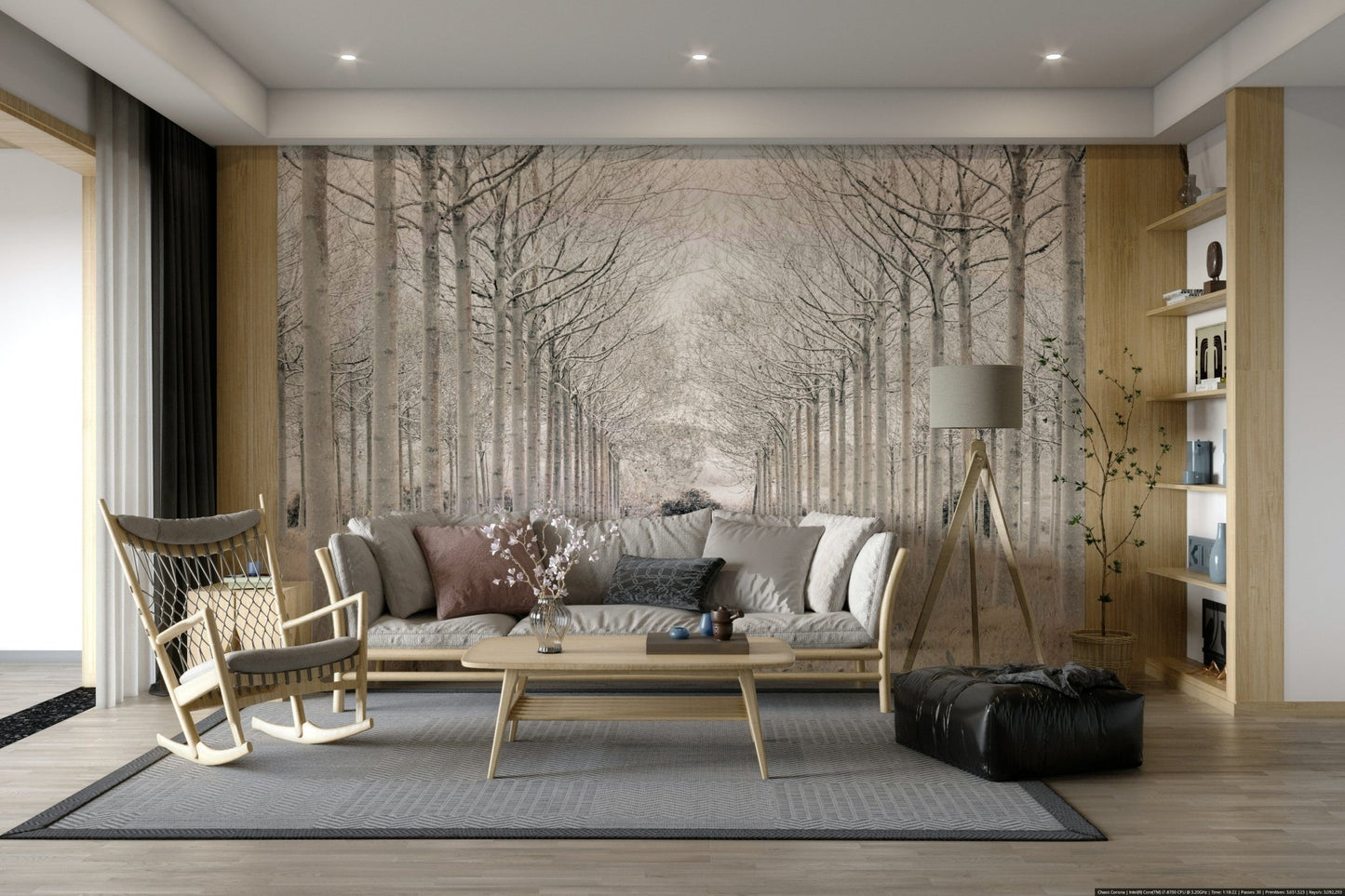 The path is the central focus of the image.

