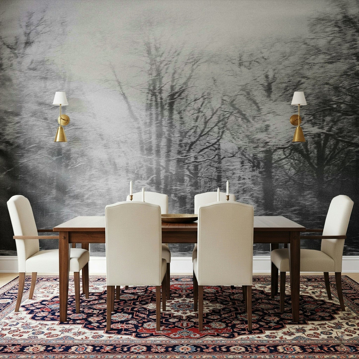 Sophisticated winter scenery for a professional workspace accent wall