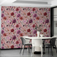 Chic floral wall decor for a sophisticated urban apartment lounge.