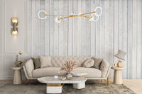 Natural wood-themed wall mural design
