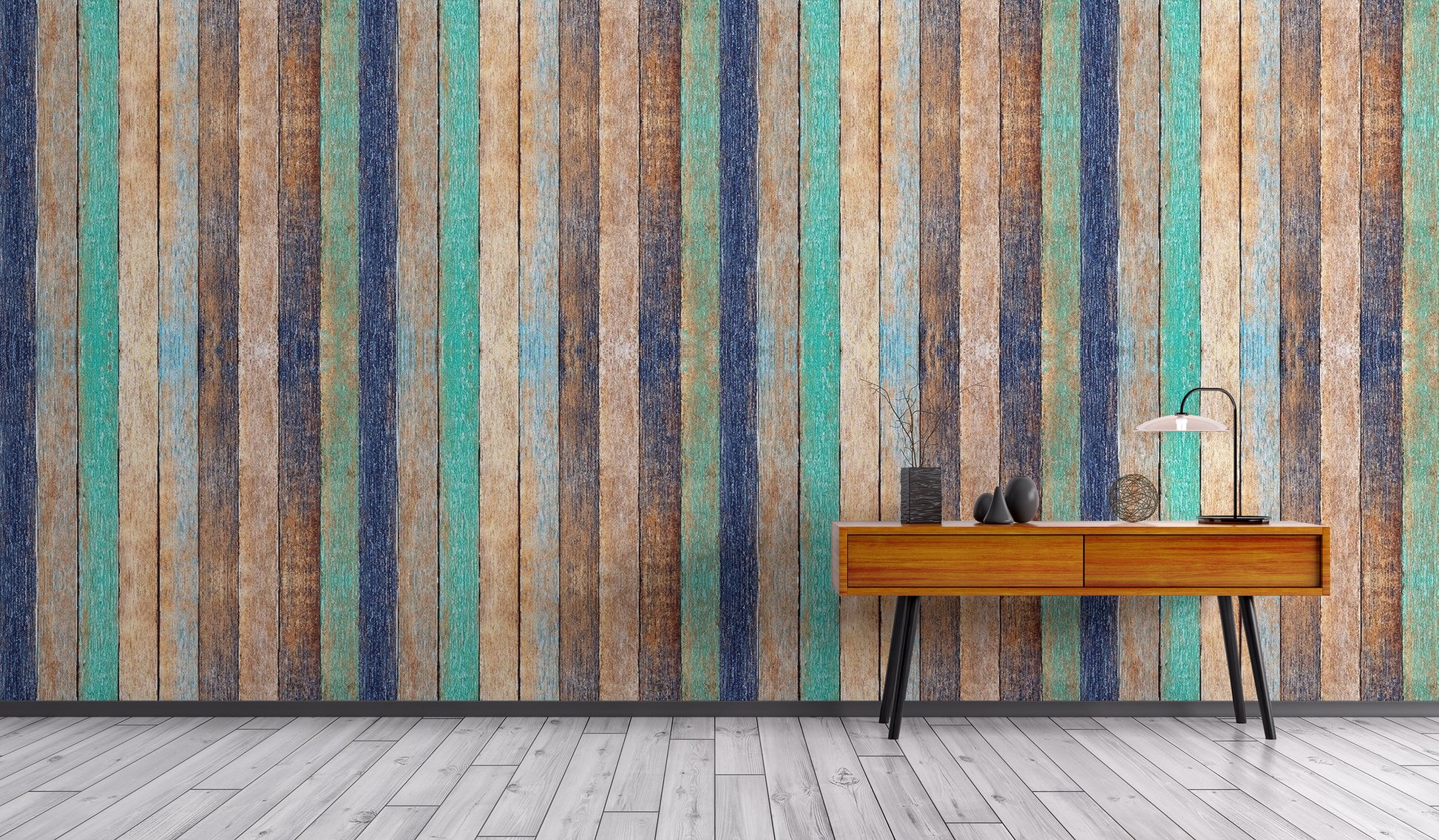Rustic wooden planks wallpaper mural for walls
