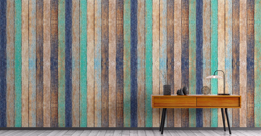 Deep charcoal grey charred wood wall mural with a scorched texture.