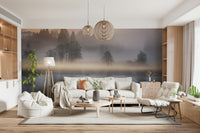 Sublime reflection wallpaper, golden hour haze, peaceful woodland, amazing depth.