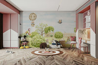 Design with a blend of natural scenery and fun characters.

