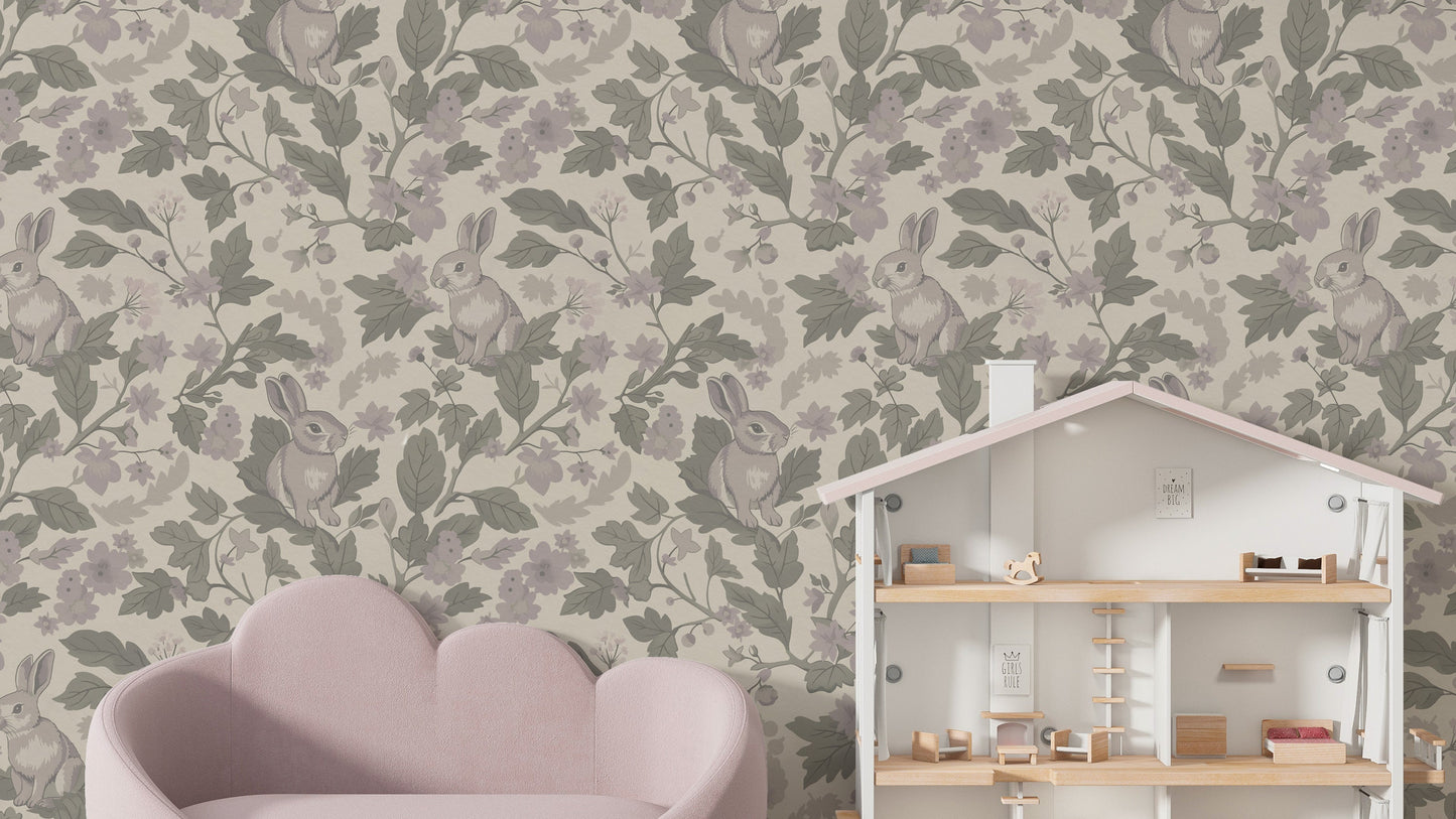 ウッドランドガーデン - ほこりっぽいラベンダーの壁紙⁠