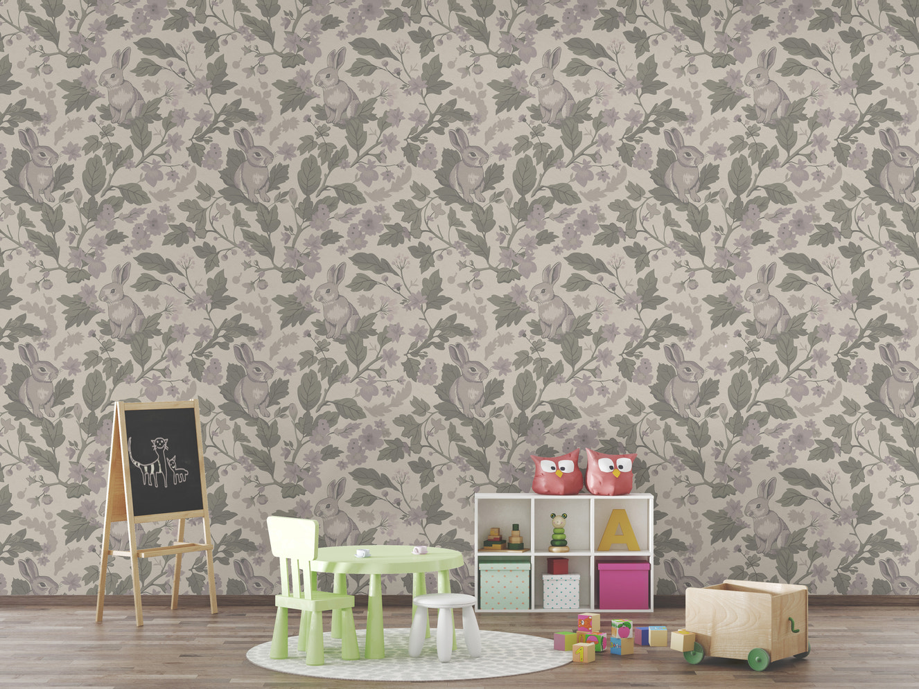 Woodland Garden - Dusty Lavender Wallpaper⁠