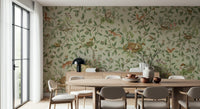 Enchanting mural inspired by forest naps and fairy-tale calm for a tranquil interior.