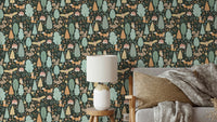 Woodland nursery wallpaper with forest animals


