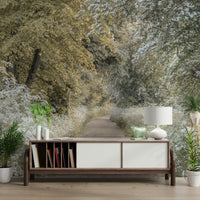 Springtime mural wallpaper for bedroom walls

