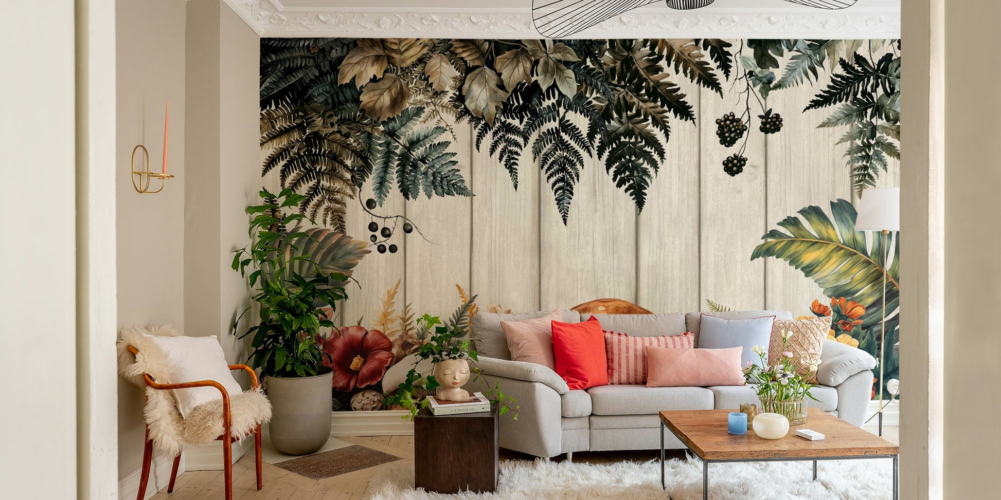 The light filters through the trees, creating a peaceful effect.

