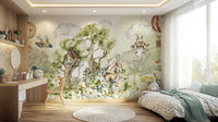 Design featuring enchanting trees and charming woodland creatures.
