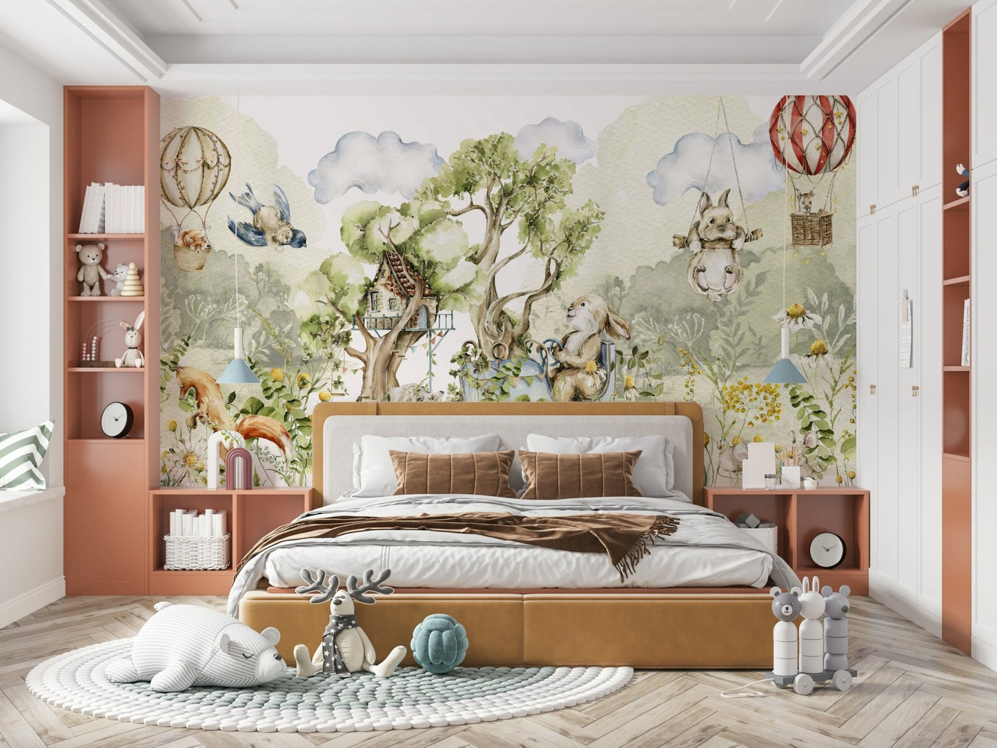 Woodland Whimsy mural for a child's room.

