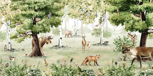 Aquarellwälder Wunder Mural Tapete