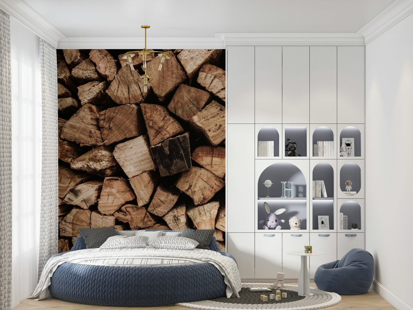 Woodpile Texture Wall Mural -2226414