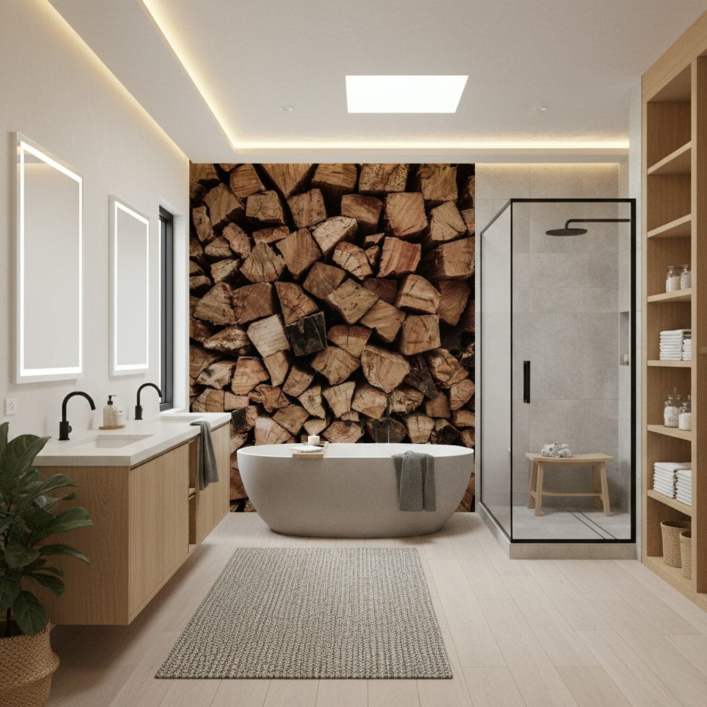 Woodpile Texture Wall Mural -2226414