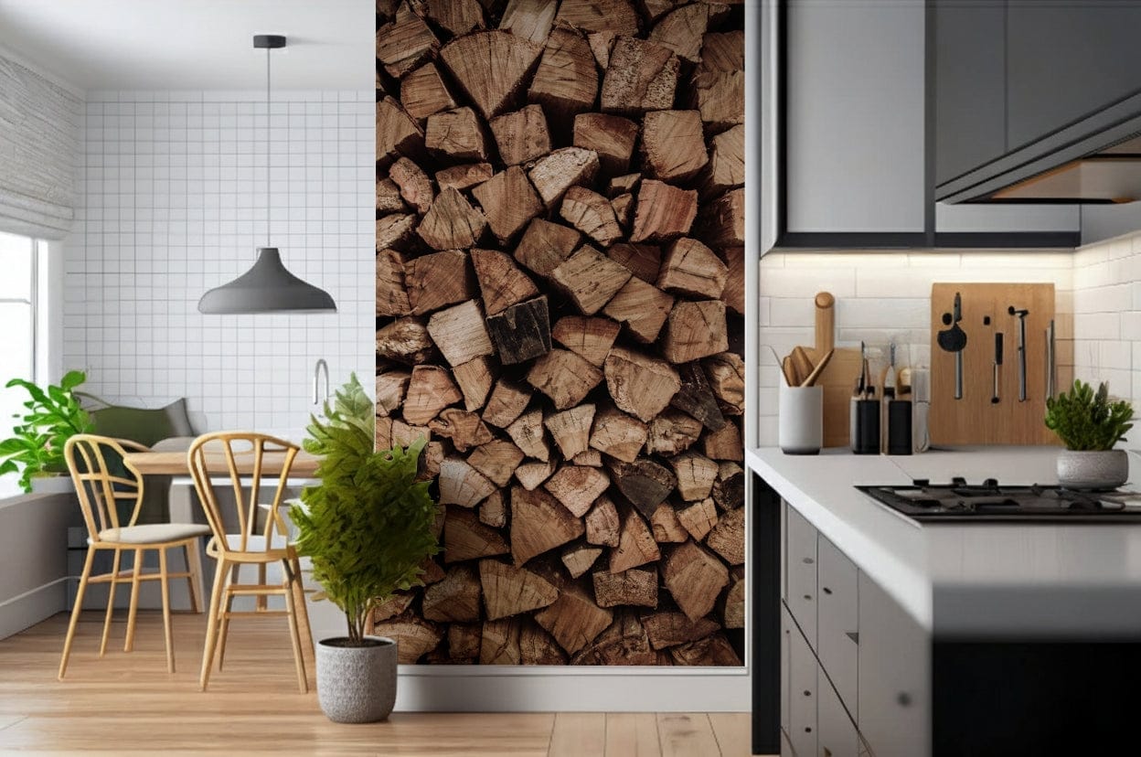 Woodpile Texture Wall Mural -2226414