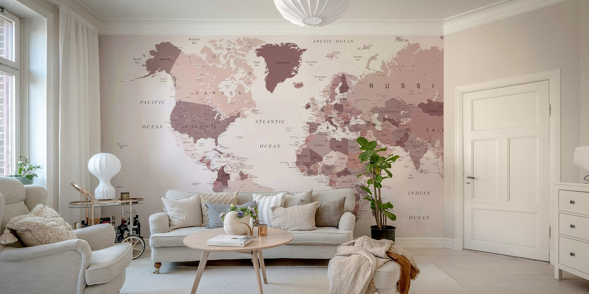 Cranberry map mural for home office

