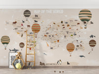 World Map Kids & Nursery Wallpaper - Giffywalls