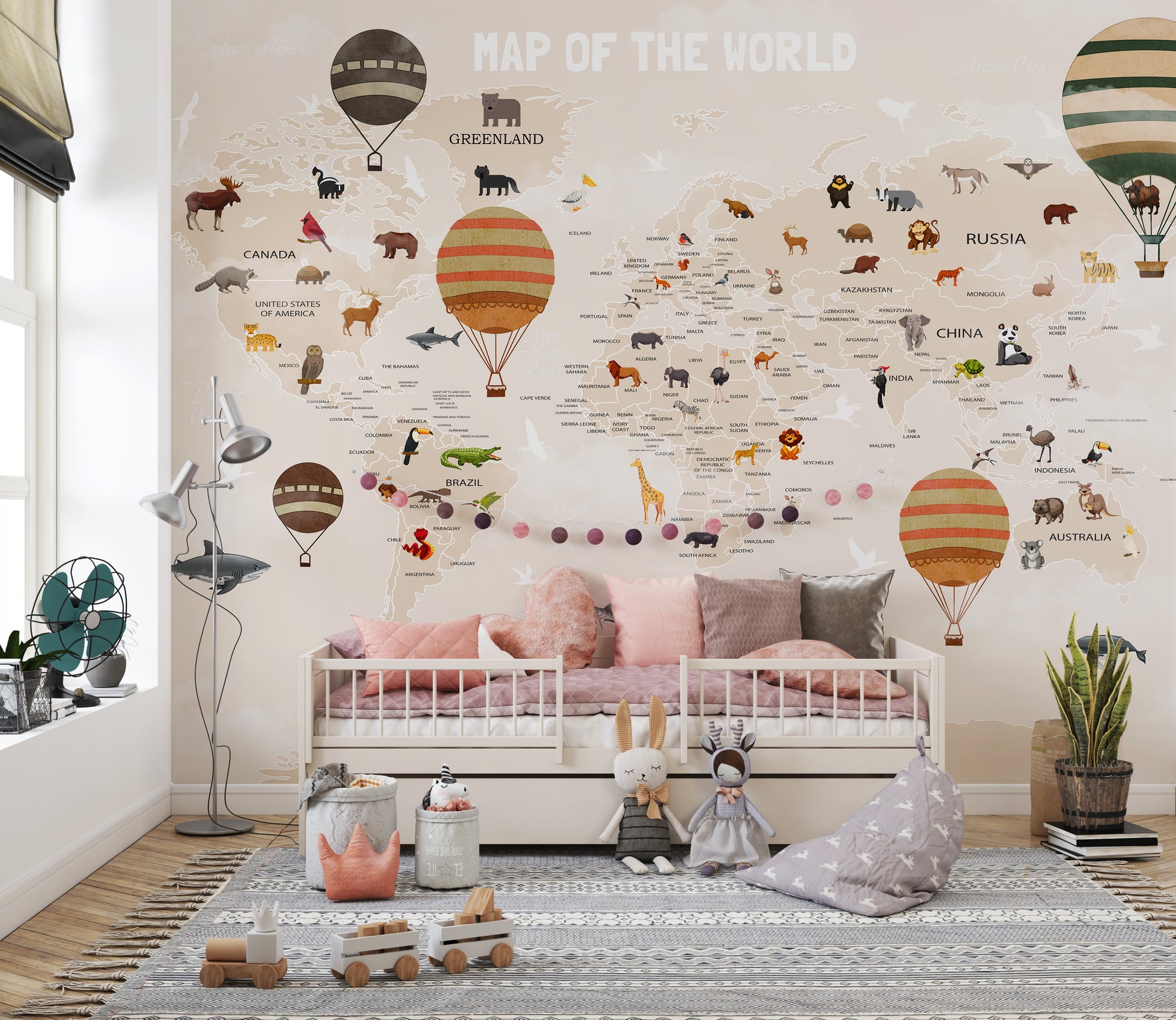World Map Kids & Nursery Wallpaper - Giffywalls