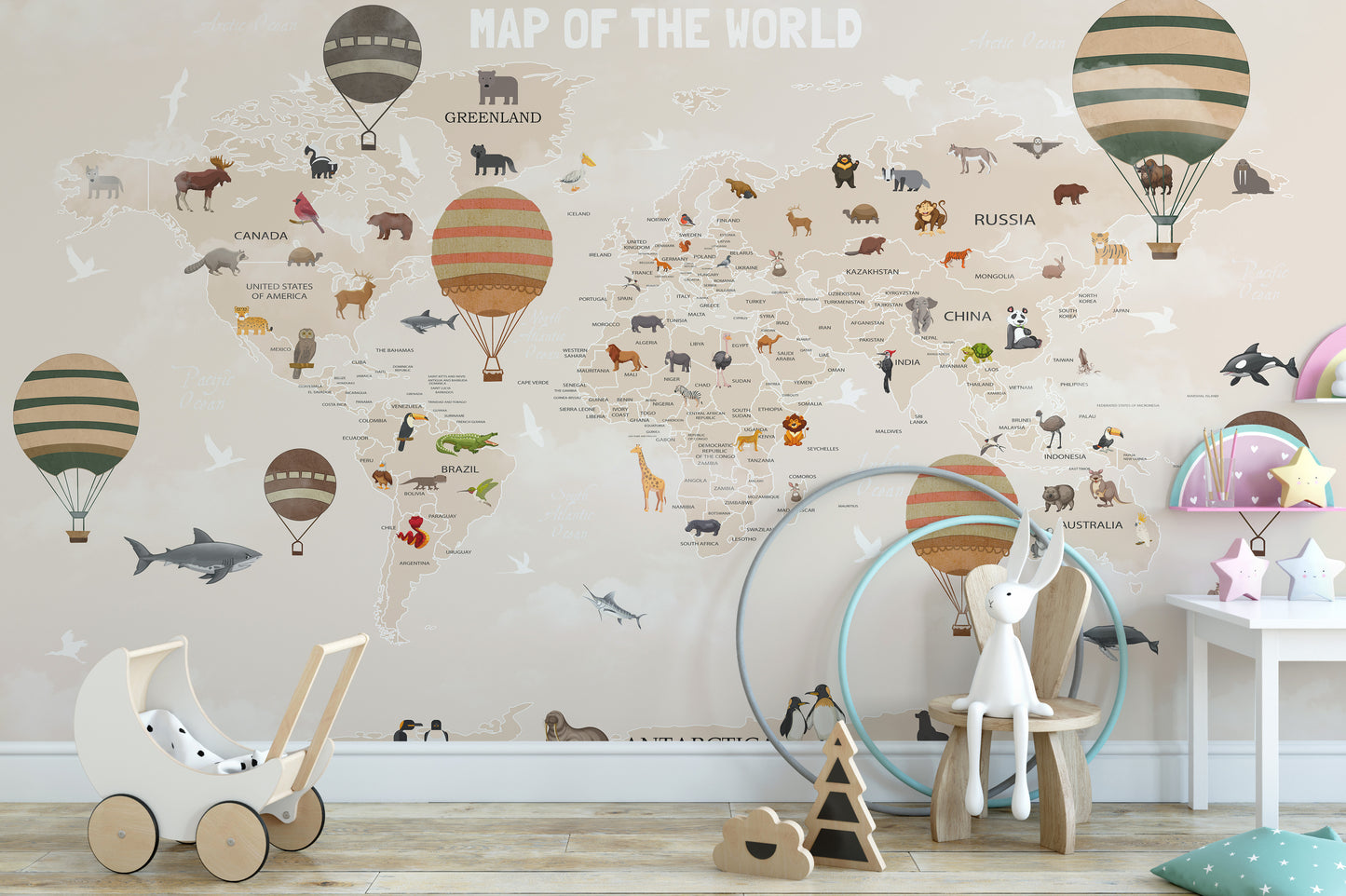 World Map Kids & Nursery Wallpaper - Giffywalls