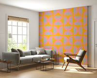 Mid-century modern wallpaper Semi-Circle Pop repeating motif.