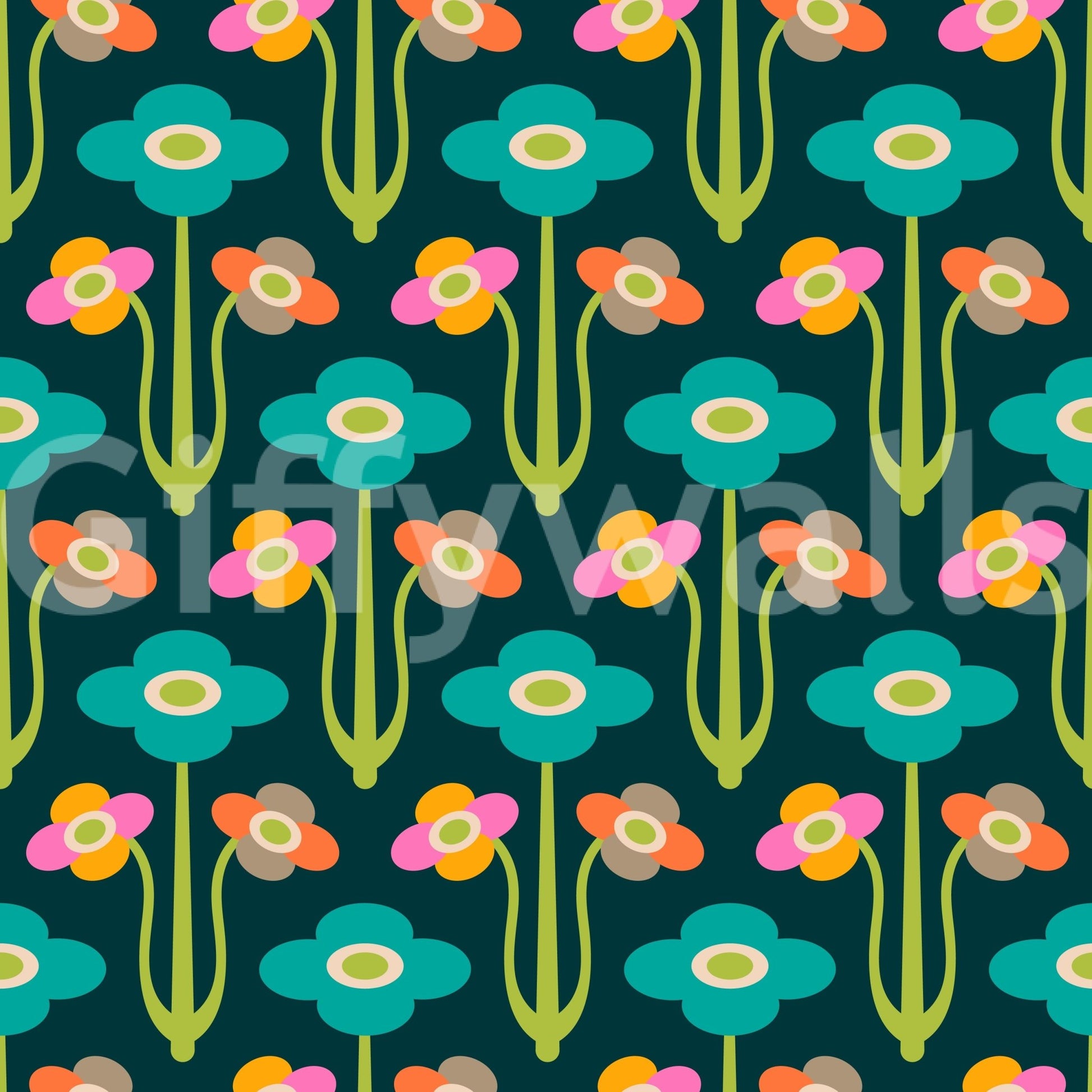 Floral wallpaper with a gentle, painterly feel.

