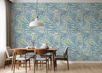 Zebra Butterfly Drift • Maximalist Boho in Blue Pastels Wallpaper⁠