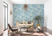 Zebra Butterfly Drift • Maximalist Boho in Blue Pastels Wallpaper⁠
