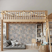 Zebra Butterfly Metamorphosis • Maximalist Boho in Earthy Pastels Wallpaper⁠