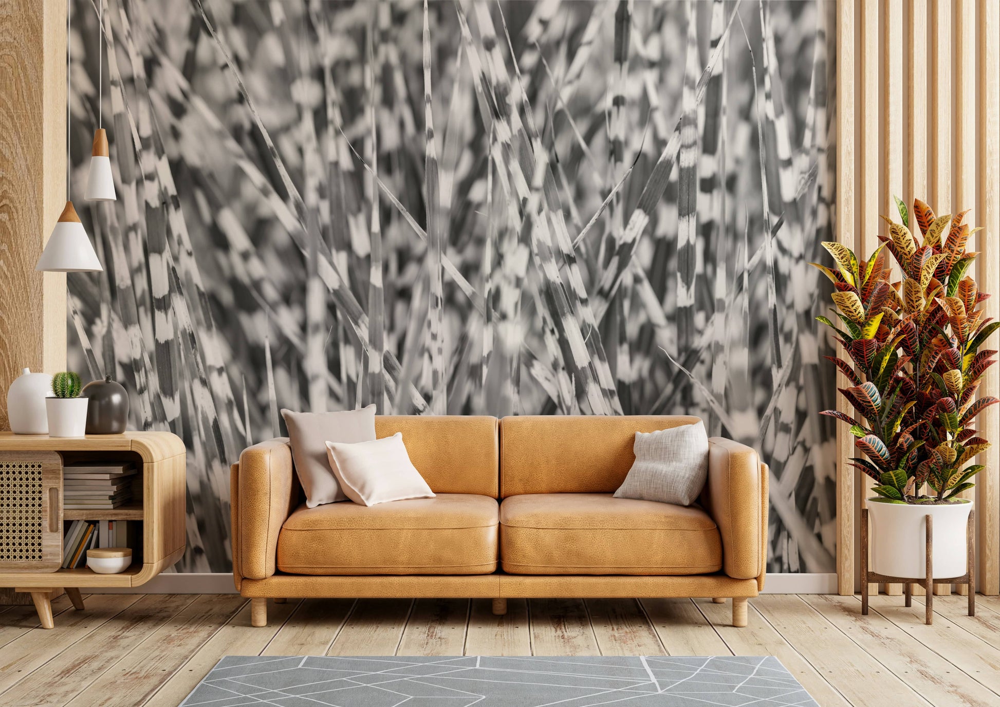 A beautiful modern art wall mural of grass.

