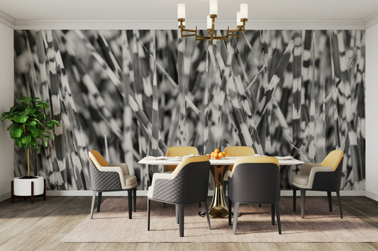 A serene striped foliage wall mural for your decor.

