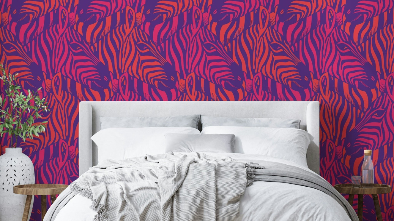 The image shows a peaceful, natural scene with a striped pattern.

