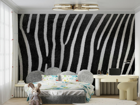 Bold black and white stripes.

