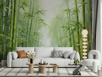 Nature bamboo wall mural for dining room feature wall, modern and clean look