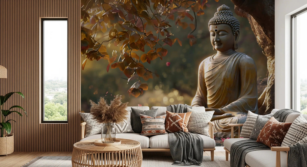 Zen Garden Buddha Wall Mural - Spiritual Stone Wallpaper