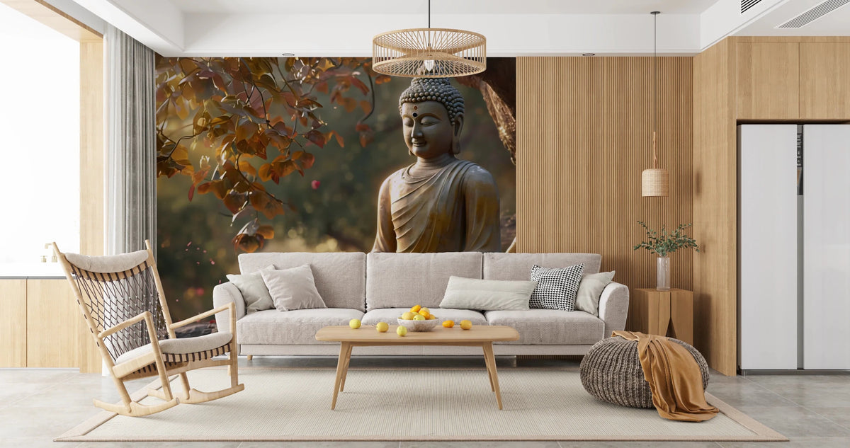 Zen Garden Buddha Wall Mural - Spiritual Stone Wallpaper