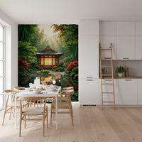Zen Garden Retreat wall mural complements a quiet Dining area