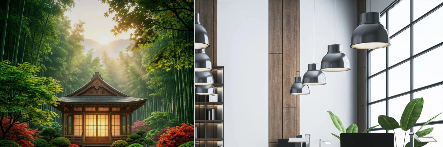 Zen wall mural with pebbles and sand fits a peaceful office 