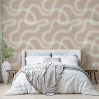 Flowing line wallpaper for serene interiors

