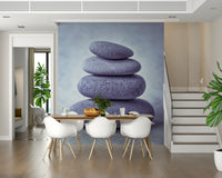 Curated Zen pebbles tower wallpaper spiritual equilibrium.
