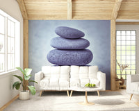 Stacked Stone Stack macro wall mural peaceful wellness image.