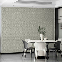Warm-toned wallpaper mural with leaf pattern

