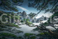 Remote Zenith Peak View mountain landscape home interior accent.