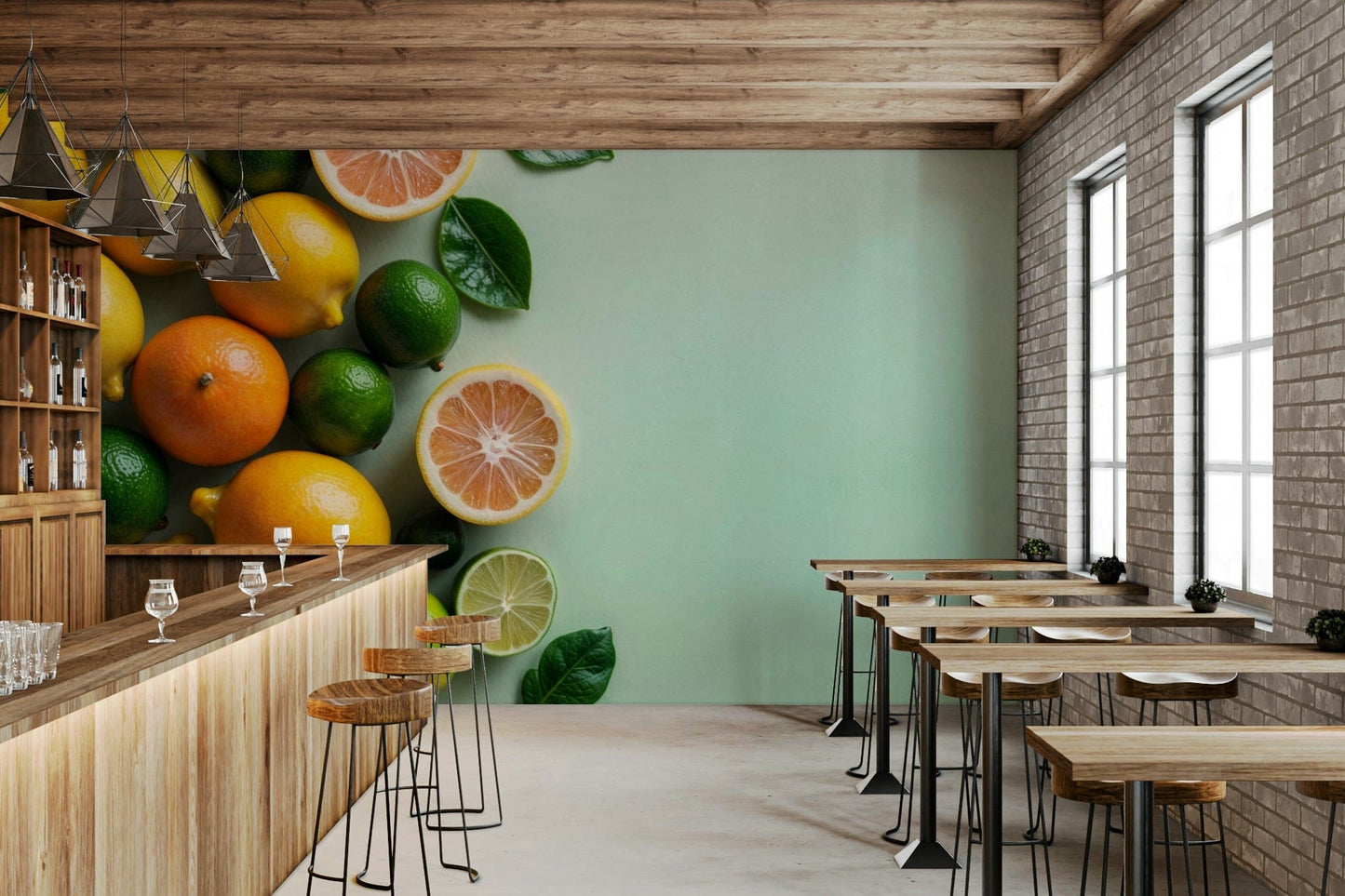 Zesty Citrus Splash Wall Mural