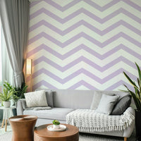 Modern geometric wallpaper with soft purple zigzag design.

