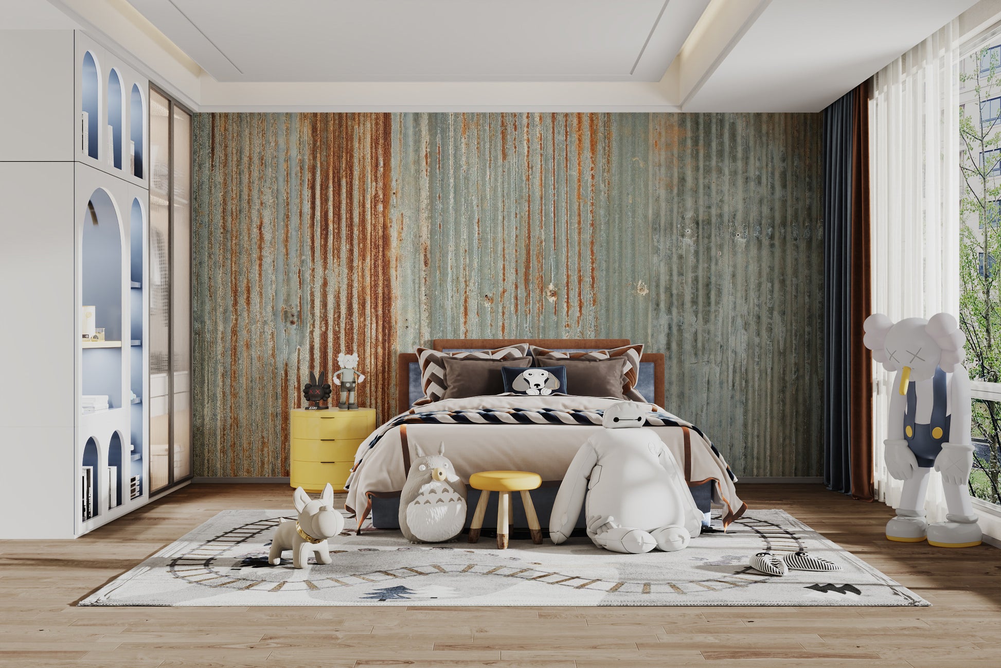 Faux Rust Metallic Wallpaper Mural - Giffywalls