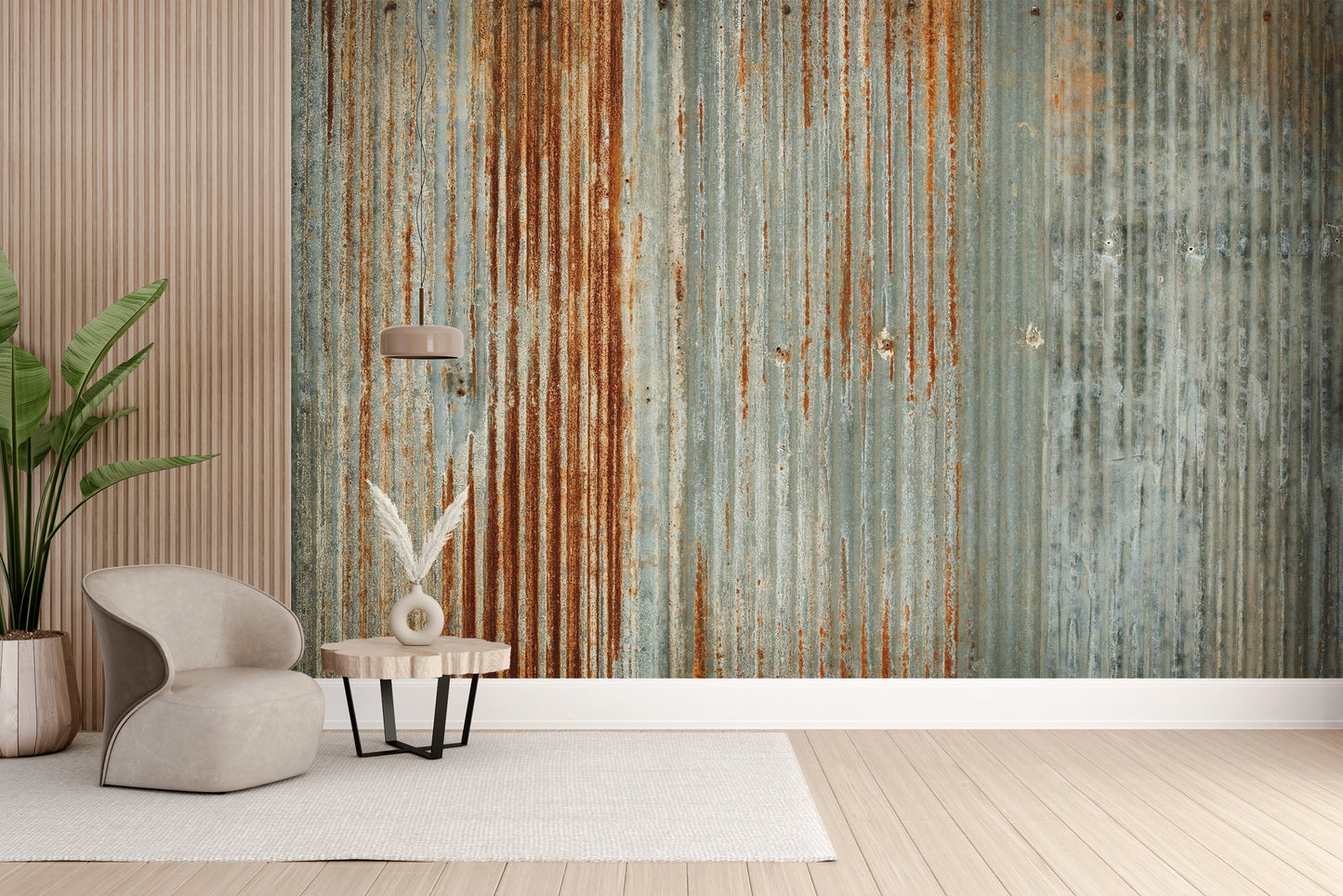 Faux Rust Metallic Wallpaper Mural - Giffywalls