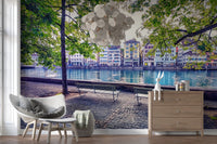 Zurich River Scene Wall Mural