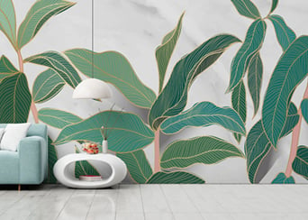 Leaves Wallpaper | Peel and Stick Leaf Wall Murals | Giffywalls